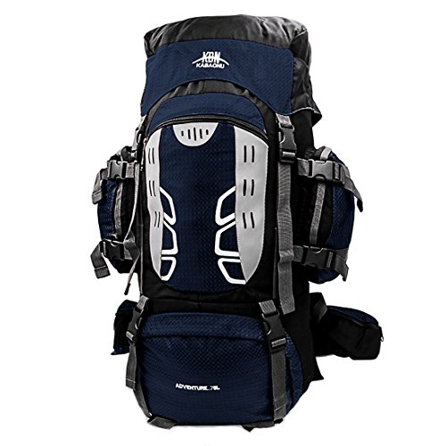 Mooedcoe 75L Mochila Senderismo Tactica Mochila Hombre Impermeable de Trekking Viaje Montaña Acampada Escalada (Azul Oscuro)