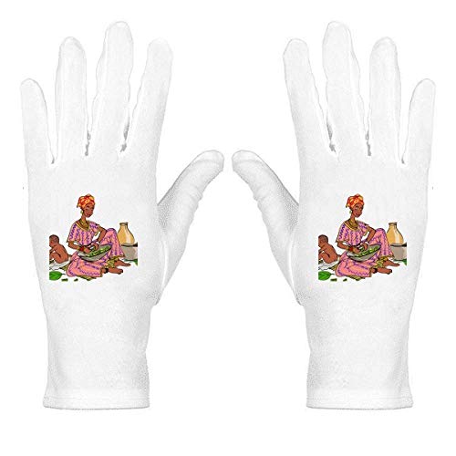 Mujeres LadyChild Totems africanos aborígenes blancos de nylon etiqueta guantes de protección de muñeca