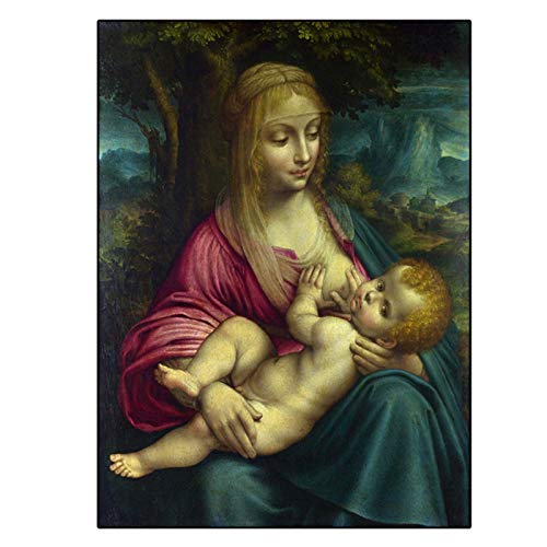 Mxibun Conjunto De Pintura De Lienzo Clásica Madre Sosteniendo Bebé Famoso Habitación De Niños Decoración De Cabecera Póster-24X36 Pulgadas Sin Marco