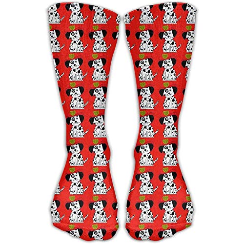 N / A Equipo de bombero Dalmatian Dog Fire Unisex Novedad Moda Divertido Cute Cute Crazy Crew Calcetines 50 cm / 19.7 Inch