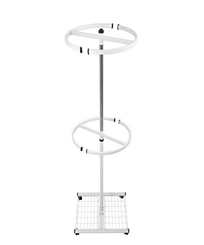 NEUN WELTEN Percheros Circulares de Dos Barras para Tiendas con una Estante y Ruedas (Medio)