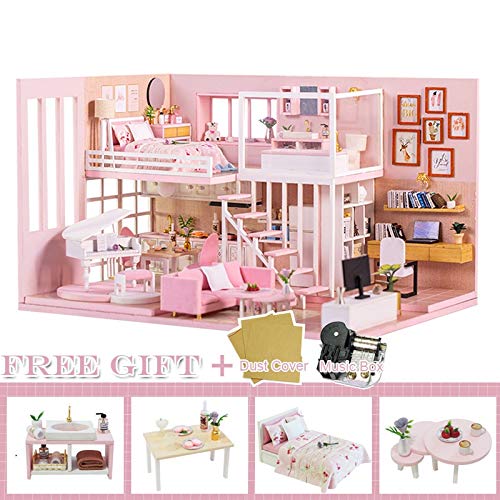 No-branded Dollhouse - Juego de muebles de madera para niños, regalo ZHQHYQHX (color: K47C, tamaño: Libre)