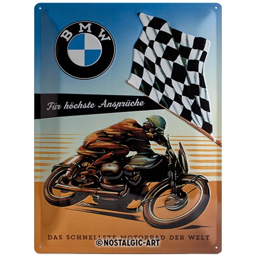 Nostalgic-Art BMW Ansprüche Placa Decorativa, Metal, Multicolor, 30 x 40 cm