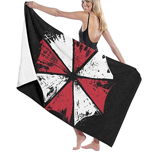 Olie Cam Resident Evil Umbrella Corp Ink Logo Toalla de baño Toallas absorbentes Suaves de Secado rápido para Viajes Deportivos Piscina Playa Gimnasio Baño, 130 cm × 80 cm