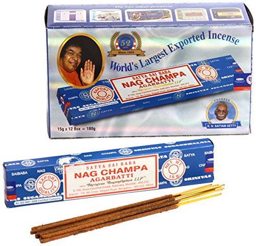 Paquete Grande Nag Champa Azul, 12 Paquetes de 15 g Cada uno, Total 180 g.