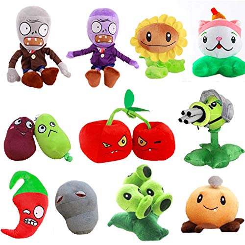 Peluche Plants vs.Zombies 12pcs Plants vs Zombies Fruits Series Juguetes Peluche Juguetes Peluche PVZ Plants Peashooter Chomper Cherry Fruits Peluches Peluche Muñeca