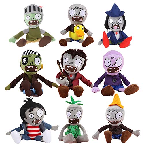 Peluche Plants vs.Zombies 9pcs Plants vs Zombies Peluches PVZ Gargantuar Sombreros Pirate Duck Zombie Peluches Peluche Muñeca Peluche Regalos niños