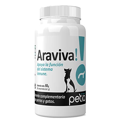 petia Vet health ARAVIVA! Complemento Nutricional para Optimizar la Función del Sistema Inmune. para Perros y Gatos.