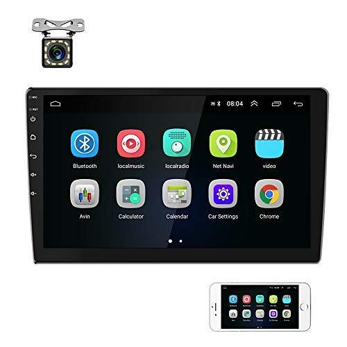 Podofo Radio 2 DIN Android 2 + 32G Radio Coche Bluetooth con Pantalla táctil de 9 "Navegación GPS WiFi Radio FM 2 USB Mirror Link, Soporte de Control del Volante, Cámara de visión Trasera