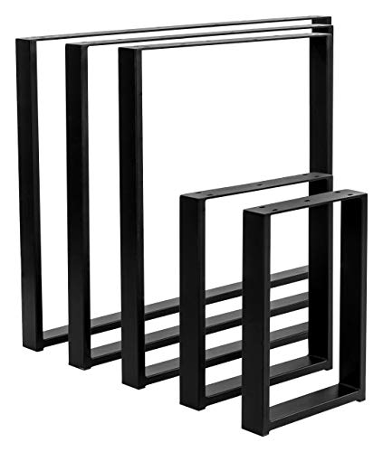 POKAR Pata de Mesa de Acero, Marcos Cuadrados Estilo Industrial DIY para Café, Mesas de la Sala de Star, Patas Metálicas de la Encimera para Muebles, 30x43 cm, Conjunto de 2, Negro