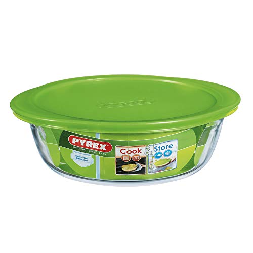 Pyrex RECIP Red C/T 26CM Tapa Verde C&S PX Envases para Alimentos-Recipientes, Multicolor, 26 cm