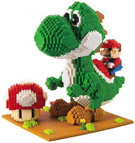 QSSQ Ladrillos Mini Diamond Building Blocks Nano Juguete, Figuras Mario Abeja Bricolaje Acción Y Dinosaurio Modelo, Niño De Construcción del Juego Educativos del Rompecabezas,Yoshi