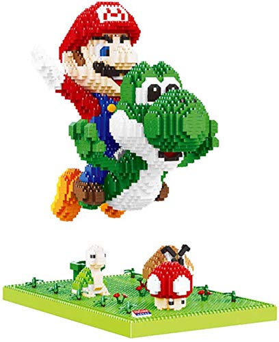 QSSQ Superhéroes Mario Fly Yoshi Bloques De Construcción Juguetes 3D Dinosaurio Modelo Modelo Modelo Dibujos Figura Nano Ladrillos, Mejor Regalo para Niña Adulto