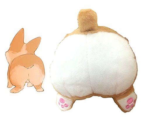 Rainbow Fox Corgi Butt Shaped Cushion Round Peluche Rellenos Soft Toys Muñeca Sofá Cama Cojines (38*36CM, Pillow)