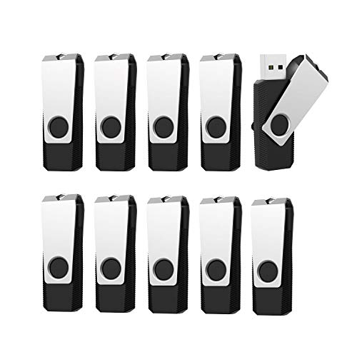 RAOYI Memoria Flash USB de 8GB USB 2.0 Pendrive 8GB USB Memory Stick Flash Drive para Computadoras PC Windows Mac OS (10 Unidades, Color de Negro)