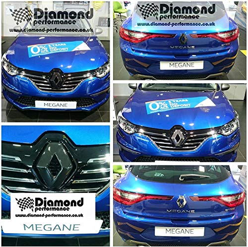 Renault Megane MK4, Rs, Gt (2016-2019 ), Negro Brillante Insignia Cubiertas Delantero y Trasero (para Coches Sin Cámara Trasera Montado)