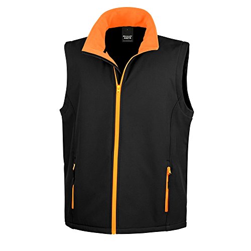 Result - Chaleco softshell ideal para imprimir para hombre (XL/Negro/Naranja)