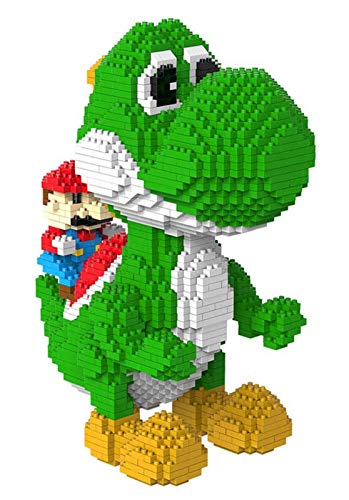 RSVT Nano Building Blocks for Kids, Mario Game Carácter Modelos, Mini DIY Building Juguetes Educativos, Divertido Dinosaurio Edificio Ladrillos,Yoshi