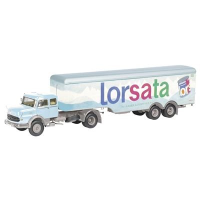 Schuco 450359600 - Tráiler Mercedes Benz LS 1620, Lorsata, edición Limitada de 1000 Unidades, Modelo coleccionista, Escala 1:43