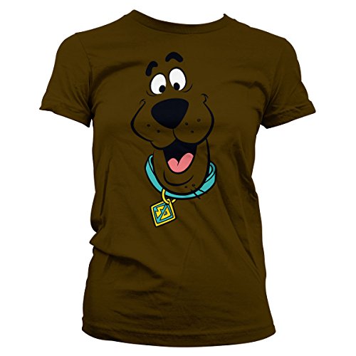 Scooby Doo Oficialmente Licenciado Face Mujer Camiseta (Marrón), XX-Large
