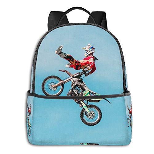 SGSKJ Mochila Tipo Casual Mochila Escolares Mochilas Escolar Estilo Impermeable para Viaje De Ordenador Portátil para Hombre Mujer Motocross Dirt Bike Motocicleta 3