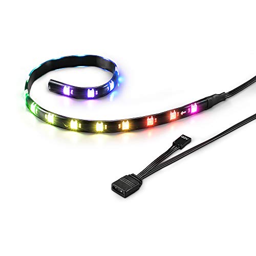 Sharkoon SHARK Blades RGB Strip - Tira LED para Caja de PC Gaming, Negro