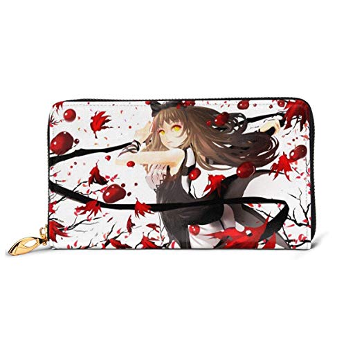 shenguang Anime RWBY portefeuille Blocage en Cuir véritable portefeuilles Double Zip portefeuille organisateur pochette Porte-Carte de crédit Grande capacité Sac à Main téléphone Sac pour ho