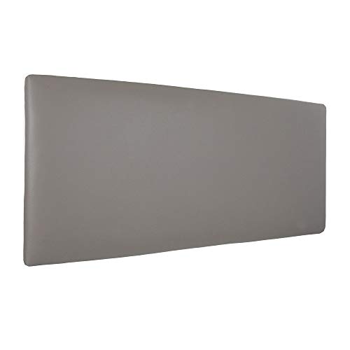 Silcar Home Cabecero Cama tapizado en Polipiel Jep. Medidas 90cm, 105cm o 115cm, Acolchado, Transporte Incluido, Anclajes Incluidos. (Gris Piedra, 145)