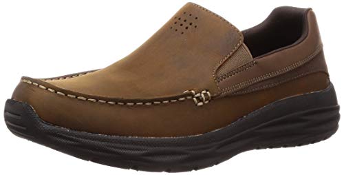 Skechers Harsen-Ortego, Mocasines Hombre, Marrón (CDB Black Leather), 44 EU