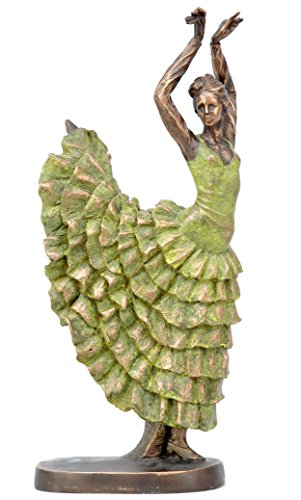 Sukima Decor Español Figura con Diseño Flamenca, Resina, Verde, 17 cm