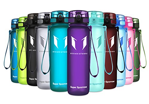 Super Sparrow Botella de Agua Deportiva -350ml & 500ml & 1000ml - Sin BPA (Mate-Orquídea, 1000ml-32oz)