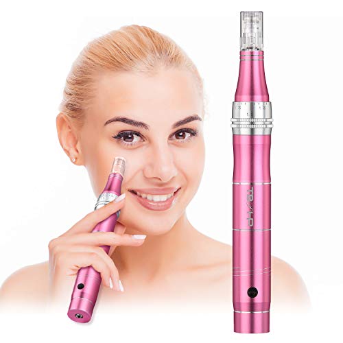 TBPHP Dermapen Eléctrico Microagujas Masaje Roller Micro agujas Pen 0.25 mm de Celulitis 2.0 mm anti-arrugas acné Cicatrices incl. 2 cabezales de aguja (ranura del tornillo)