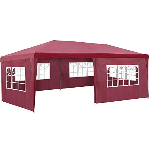 TecTake 800382 Carpa Pabellón 6x3m | 5 Paneles Laterales | Tiendas Eventos & Fiestas Jardin (Rojo | No. 402305)