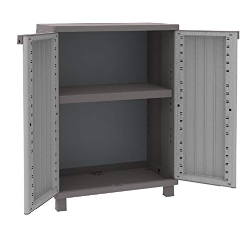 Terry Jwood 68 Armario 2 1 Interno. Capacidad máxima del Estante: 20 kg distribuidos de Forma Uniforme. Puertas con Acabado Efecto Madera, Gris, 68X37,5X91,5 cm