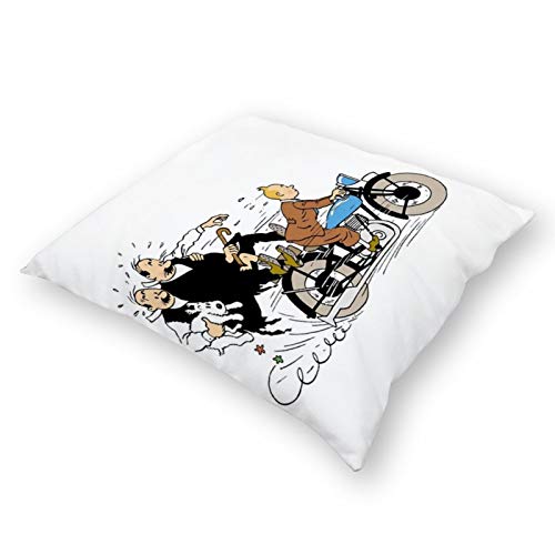 Throw Pillowcase Plush Pillowcase Super Soft Pillow Cover Case For Holding Pillow Double-Sided GeekTyrant Spielberg & Jackson Playing on The Set of Tintin (18''×18'')