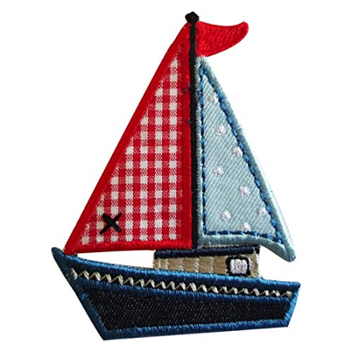 TrickyBoo 2 Aufbügler Yacht 8X6cm Hubschrauber 11X11cm Set Aufnäher Flicken Applikationen Zum Ausbessern Von Kinder Kleidung mit Design Zürich Schweiz für Deutschland und Österreich