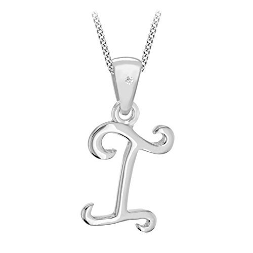 Tuscany Silver 8.44.7504 Cadena con colgante de plata, diamante (0.04), 46 cm, Letra I