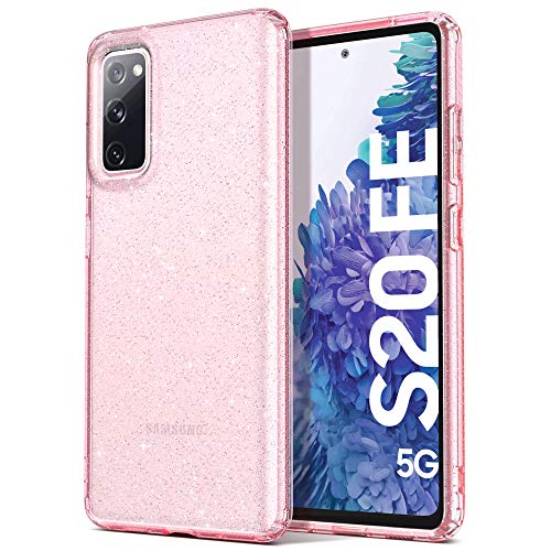 ULAK Funda Brillante Compatible con Galaxy S20 FE, Glitter Carcasa a Prueba de Golpes de Estuche Parachoques Suave TPU Caso para Samsung Galaxy S20 FE 5G 6,5 Pulgada - Rosa