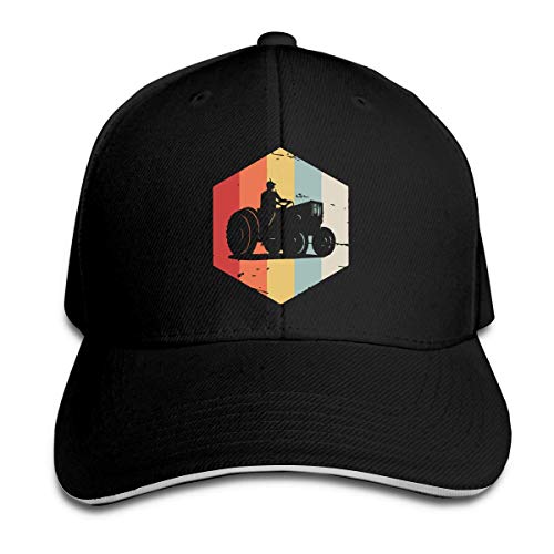 Unisex Retro Vintage Farmer Tractor Gorras de béisbol Sandwich ajustable Bill Gorras de pico Sombrero de deporte al aire libre