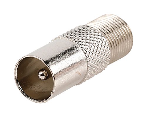 VALUALINE FC-025 Adaptador de antena TV coaxial macho.–.F hembra de atornillar, Plata