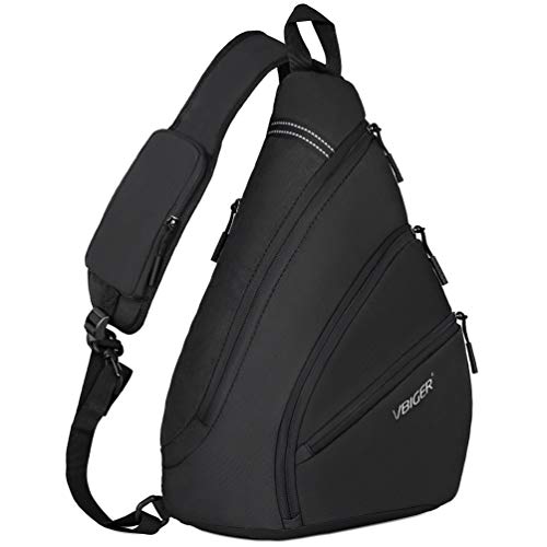 VBIGER Bandoleras Hombre Gran Bolso Pecho Hombre Bandoleras Cruzada Viaje de Crossbody Impermeable Regalos Originales (negro) …