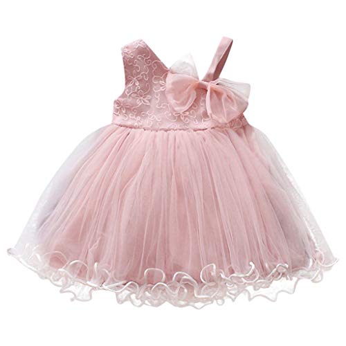 Vestido Tul para Bebe Niña Fiesta Bautiz Primavera Verano 2019,PAOLIAN Vestido Princesa Bebé Nina Boda Ceremonia Cumpleaños Conjunto Mono Recién Nacidos 3-24 Meses Sin Manga Falda Tutu