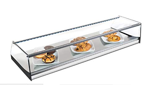 Vitrina neutra expositora alimentos, ideal barra bar para los aperitivos, cristal recto y iluminación LED