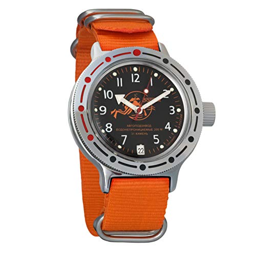 Vostok Amphibian automático para hombre reloj de pulsera automático automático de cuerda automática de buceador militar anfibia caso reloj #420380