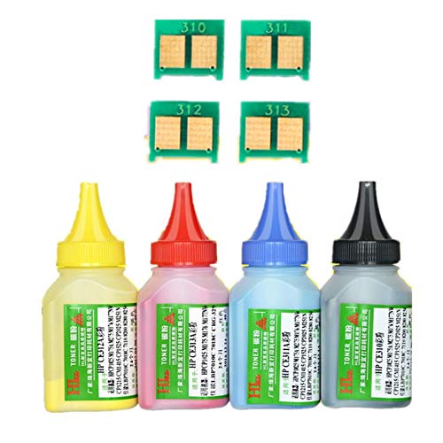 WSCHENG® 4 Color Toner Powder + 4Chip CRG-329 CRG-729 CRG 329 Cartucho de tóner para Canon LBP 7010C 7018C LBP-7010C LBP-7018C Impresora láser LBP-7018C