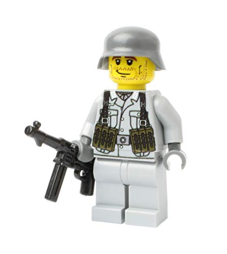 WW2 WWII Custom Soldado Alemán con BrickArms MP40, Estampada de Alta Calidad