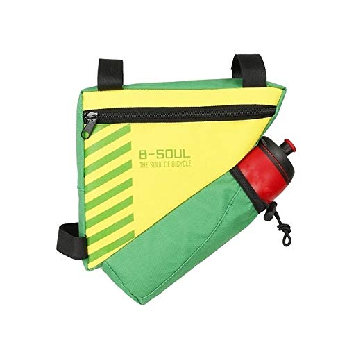 YIXIE Viga de Bicicletas Bolsa con la Botella de Agua Triángulo Bolsa caluroso Ciclismo Figurehead Marco del Tubo Bolsa de Bolsillo del 20,5 * 18 * 5 cm Mi WEEXIZHIGUANGLIYA (Color : Green)