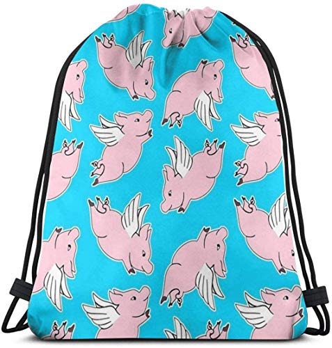 Yuanmeiju Pigs Fly Lightweight Bolsa con cordón Sport Gym Sack Bag Backpack 36 x 43cm/14.2 x 16.9 Inch