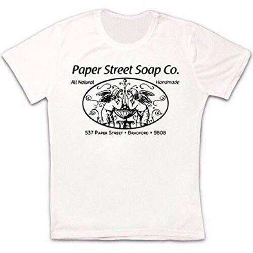 YUKINO Paper Street Soap Co. Fight Club Tyler Durden Retro Vintage Unisex T Shirt-S,White-Men's