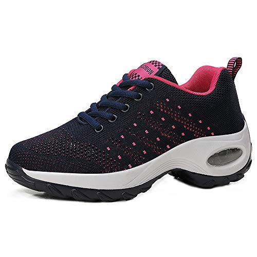 Zapatilla de Deporte Mujer Zapatos para Mujer Cuña Cómodos Mocasines Plataforma Zapatillas Sneaker Calzado Deportivo de Exterio Gris Negro